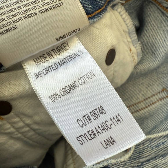 Agolde LANA Light Blue Straight Leg Jeans - Picture 3 of 9